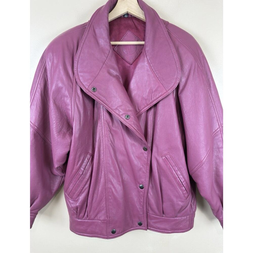 Jacqueline Ferrar Mauve Leather Jacket - Picture 3 of 17
